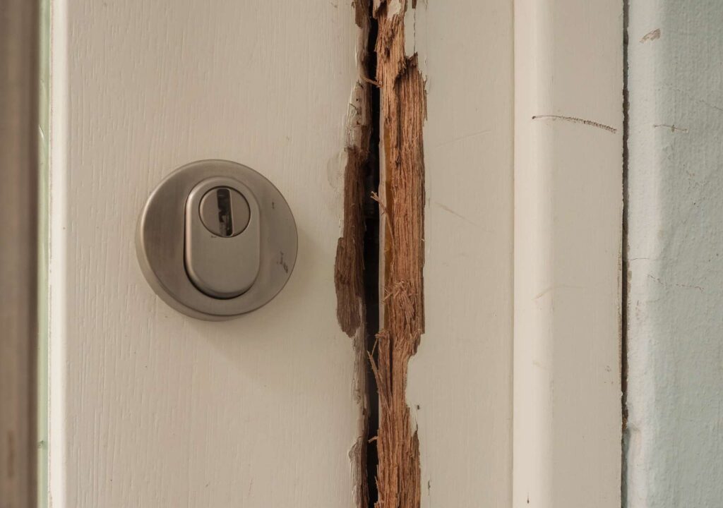 Broken door frame