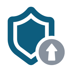 Blue security upgrade icon