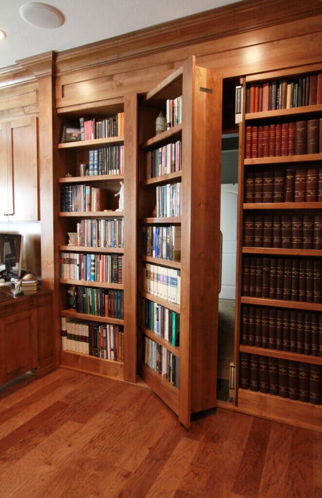 open bookcase door